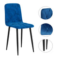 Dining Chairs Set Of 4, Modern Kitchen Dining Room Chairs, Velvet Dining Chair Upholstered Cushion Seat And Sturdy Metal Legs Blue Velvet