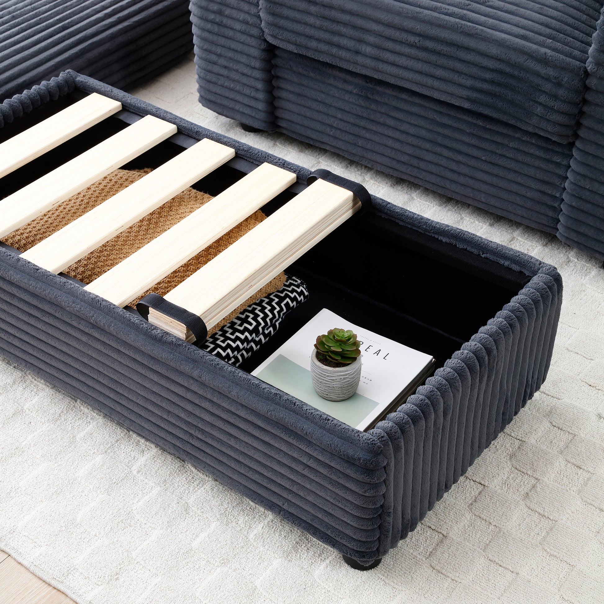 Oversized Accent Chair With Ottoman, Single Sofa Chair With Large Seat And Extra Wide Armrests, Modern Comfy Armchair Reading Chairs For Bedroom Living Room, Grey Dark Grey Wood Primary Living Space