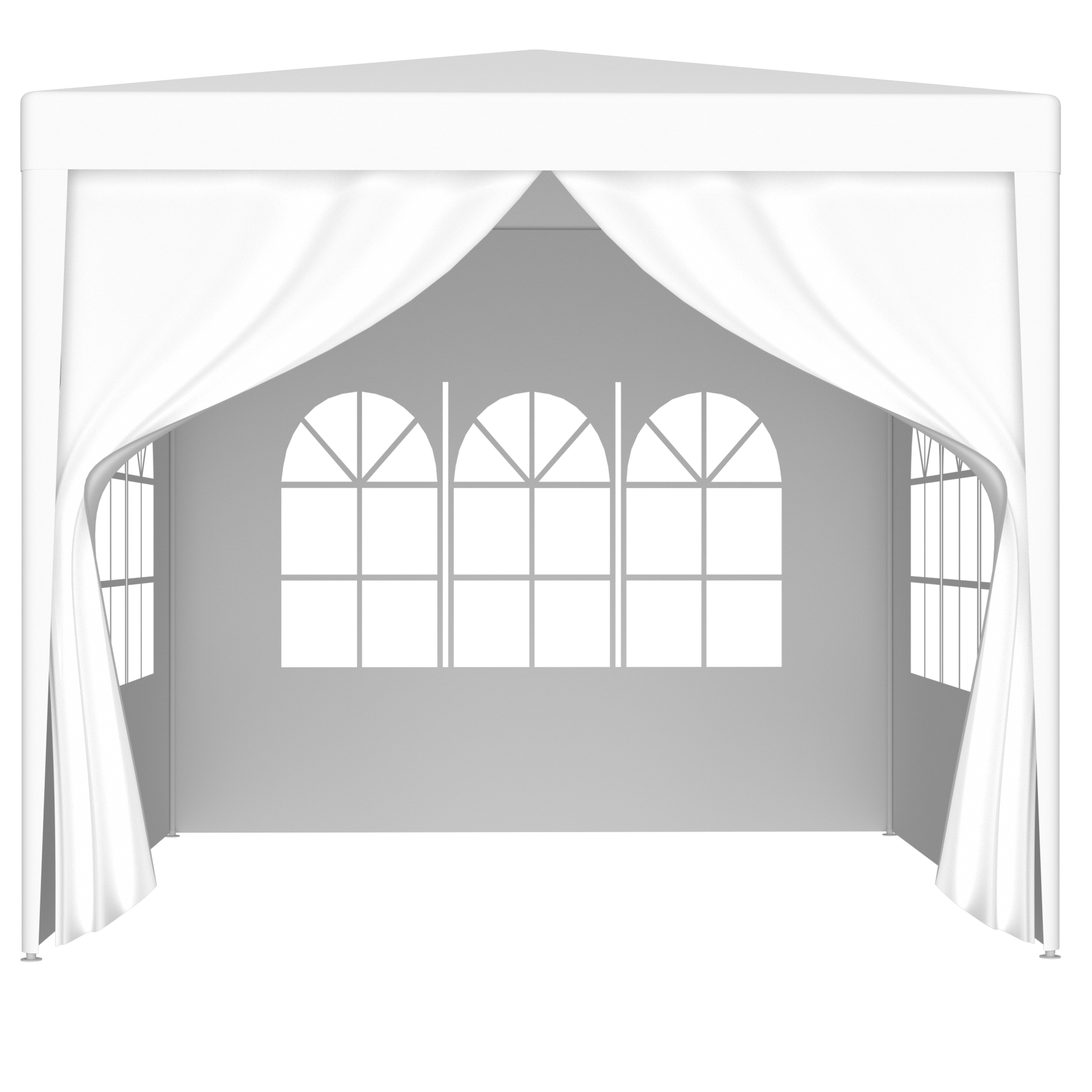 10'X10' Party Tent Outdoor Heavy Duty Gazebo Wedding Canopy 4 Removable Walls White Polypropylene