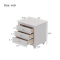 Modern Style Nightstand With 3 Drawers, Bed Side Table, End Table For Bedroom Living Room, Cream Grey Cream Grey Wood