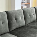 Sectional 3 Seaters Sofa ,Double Sided Multi Functional Footstool, Storage Matnon Slip Leg, Two Pillows, Velvet, Light Grey Light Grey Velvet 3 Seat