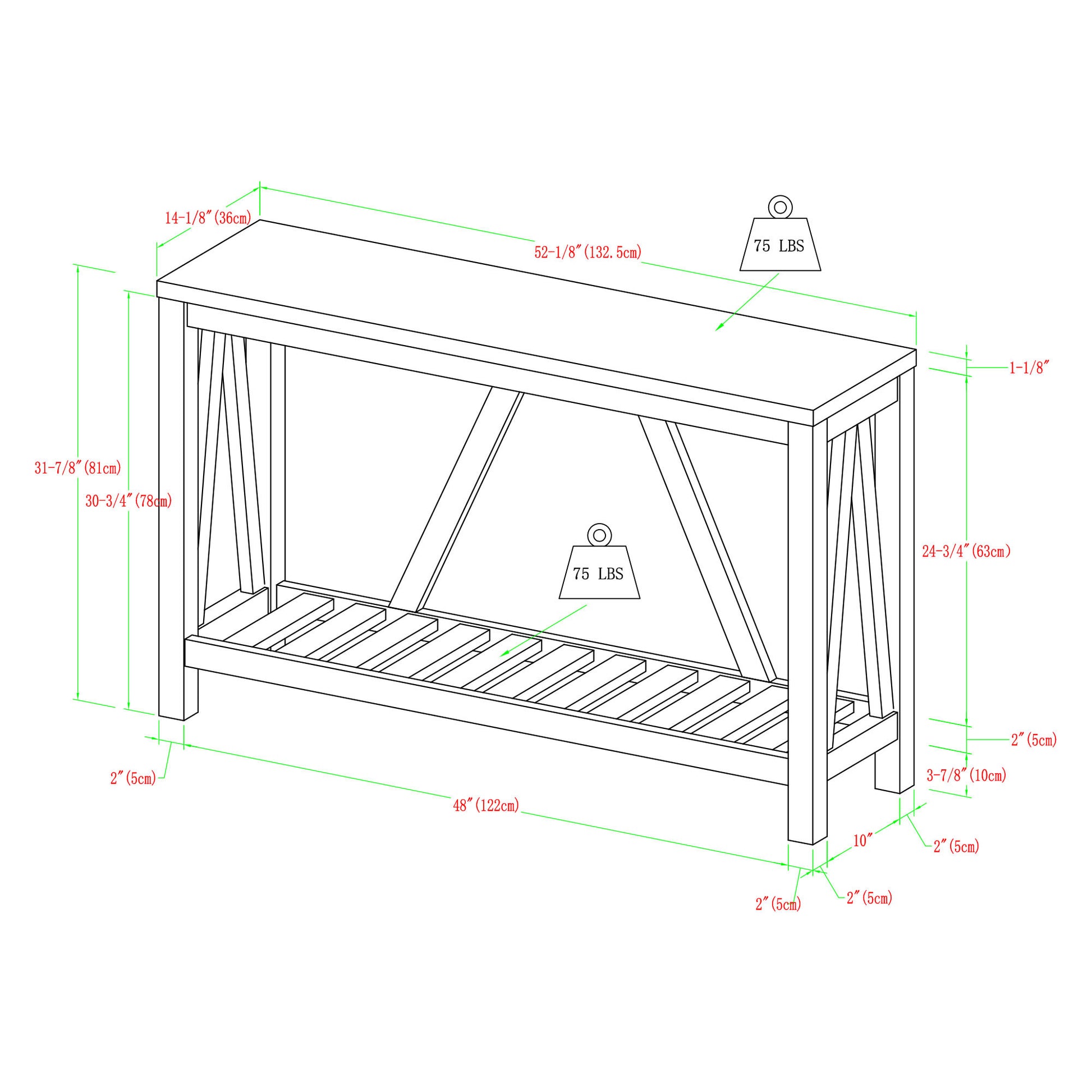 Farmhouse A Frame Faux Marble Entry Table With Lower Shelf Faux White Marble Walnut White Marble Mdf