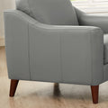 Ersa Leather Chair Silver Grey Memory Foam Genuine Leather