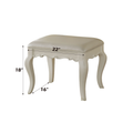 Pearl And Pearl White Padded Vanity Stool White Vanity Stools Bedroom Rectangular White Faux Leather