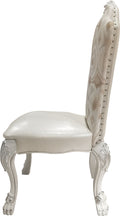 Ivory And Bone White Side Chair With Claw Legs Set Of 2 Solid Ivory Dining Room Side Chair Solid Back Set Of 2 Wood Fabric