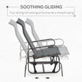 Outsunny Outdoor Glider Chair, Gliders For Outside Patio With Smooth Rocking Mechanism And Lightweight Construction For Backyard, Gray Brown Steel