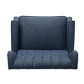 One And Half Seater Recliner Navy Blue Fabric