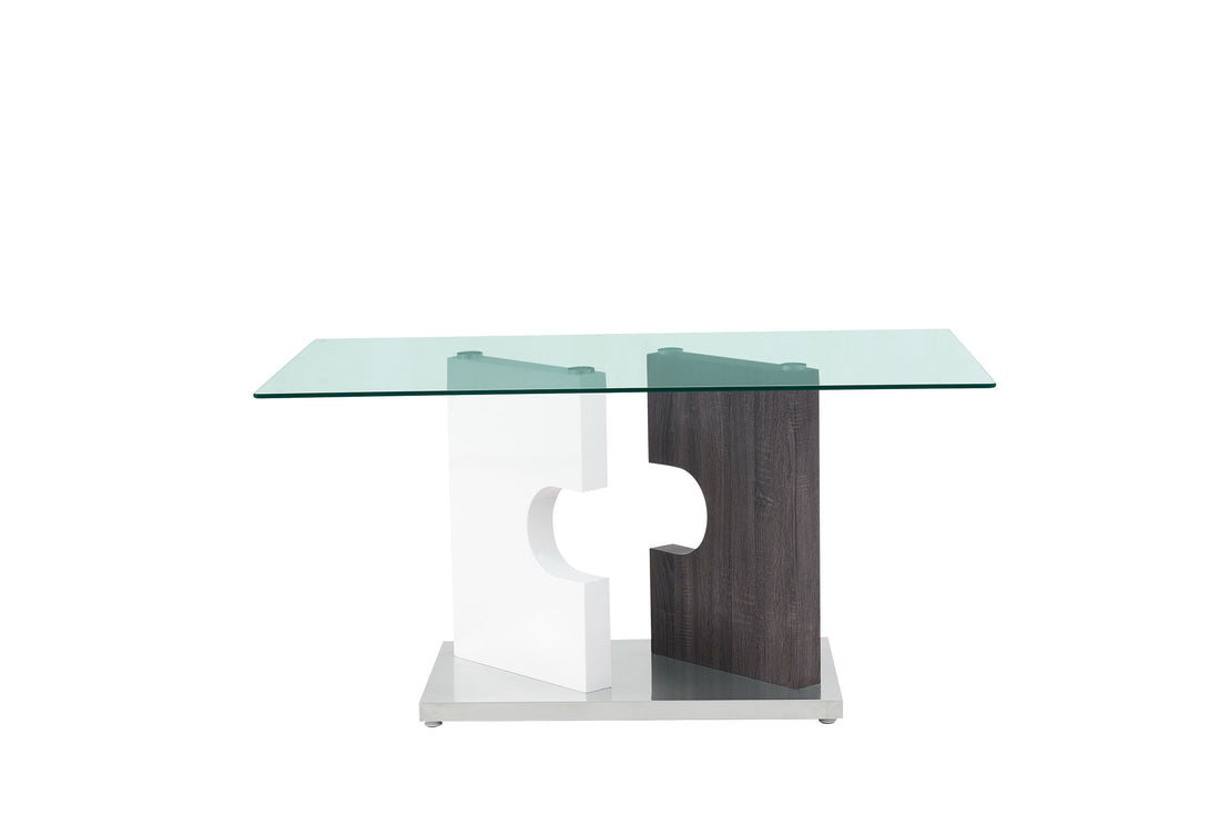 Iris Dining Table Gray Stainless Steel