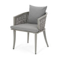 Pebble Chair Grey Pe Rattan Iron Waterproof Fabric