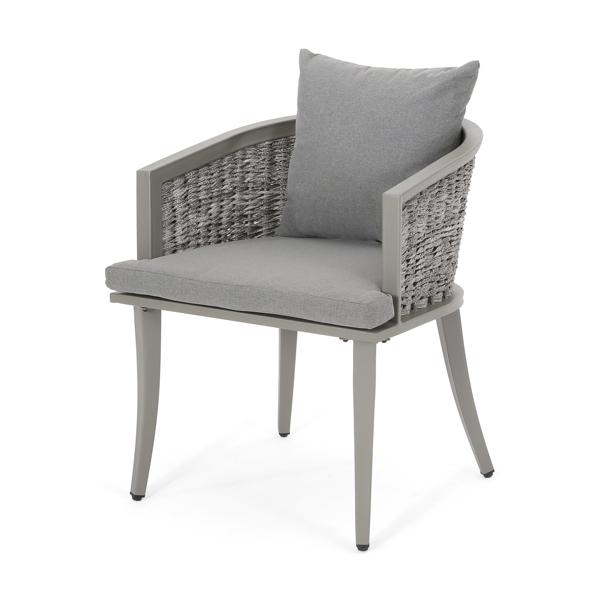 Pebble Chair Grey Pe Rattan Iron Waterproof Fabric