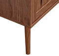 3 Door Cabinet, Accent Storage Cabinet, Suitable For Living Room, Bedroom, Dining Room, Study Walnut Mdf