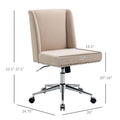 Vinsetto Mid Back Home Office Chair, Task Chair With Tilt, 360 Swivel, Padded Desk Chair With Adjustable Height, Beige Beige Steel