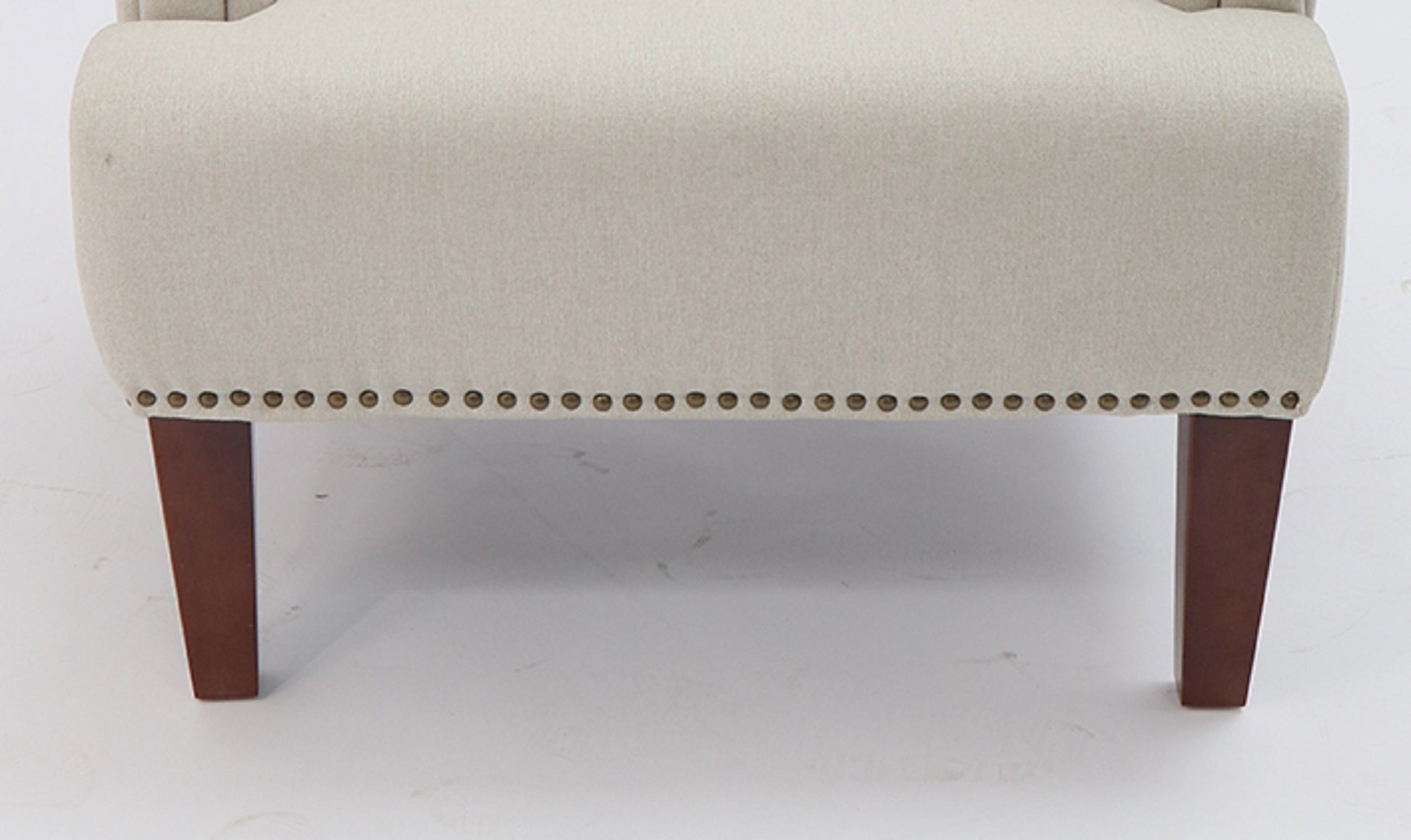 1Pc Traditional Accent Chair Rolled Arms Trim Soft Fabric Upholstered Furniture For Living Room Bedroom Office 30" Wide Armchair Light Beige Color Light Beige Primary Living Space Traditional Foam Wood