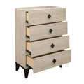 Modern Design Bedroom Furniture 1Pc Cream Finish And Black 4 Drawers Beautiful Chest With Faux Marble Top Black,Cream Modern Wood