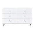 White 6 Drawer Dresser White Bedroom Modern Particle Board