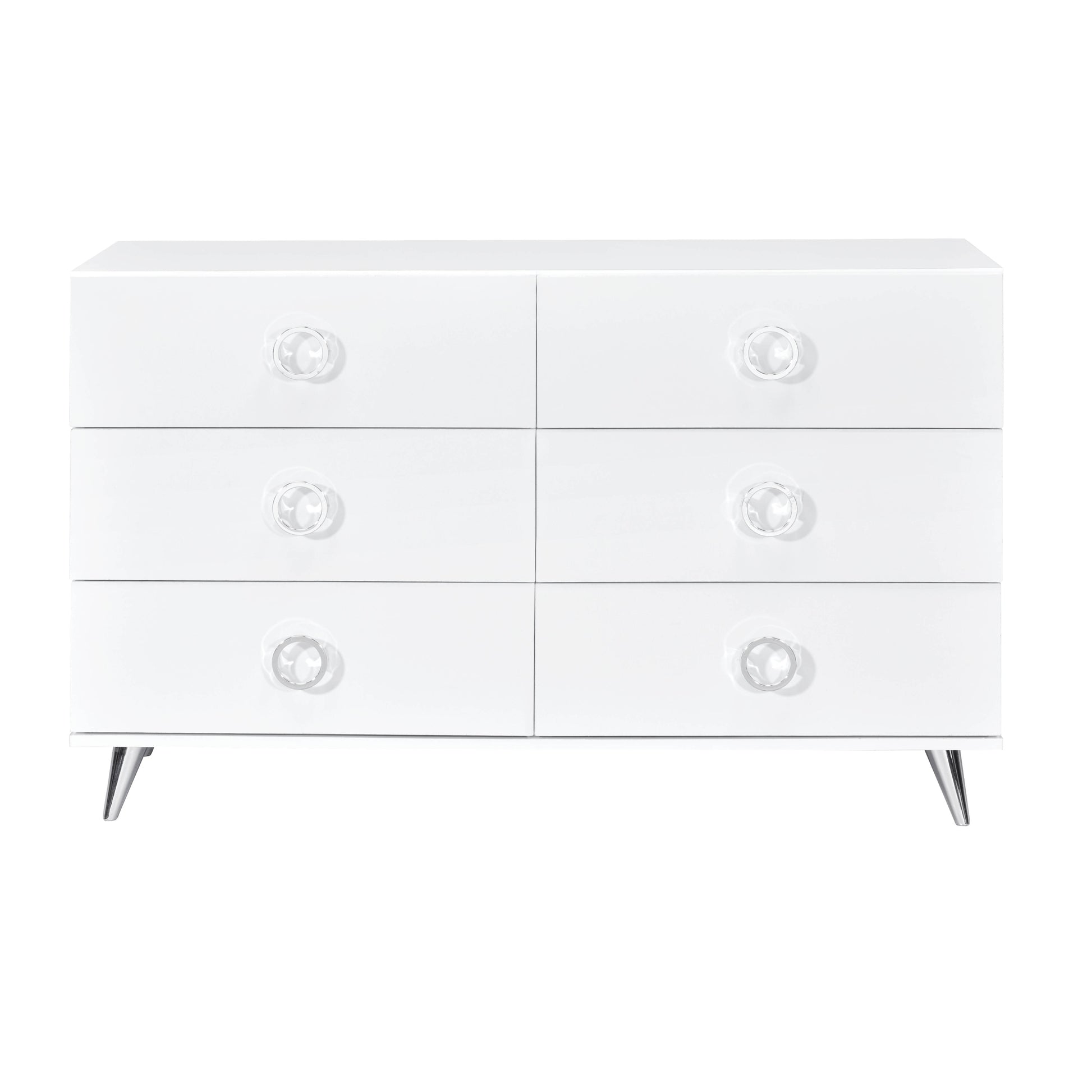 White 6 Drawer Dresser White Bedroom Modern Particle Board