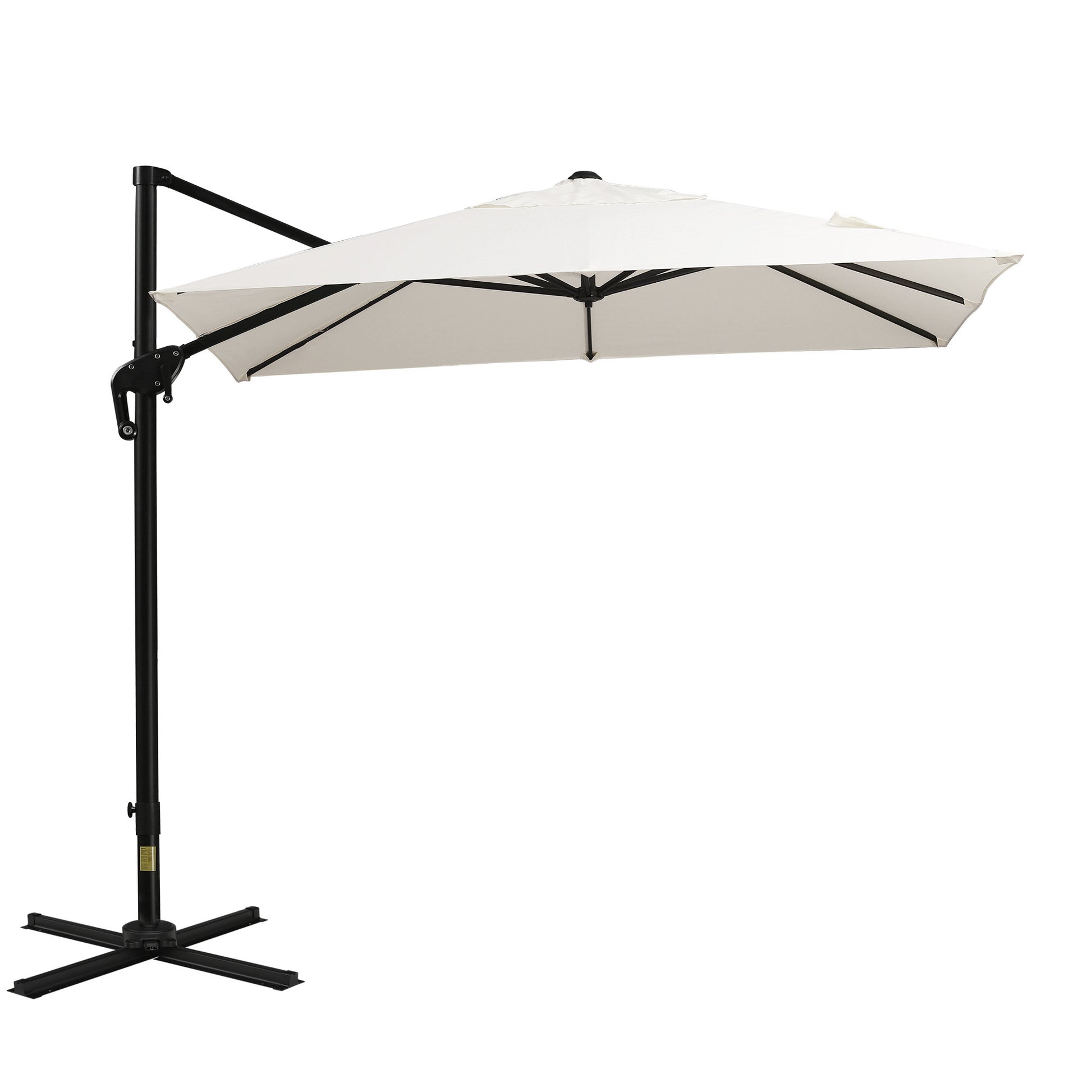 8 ft. square aluminum cantilever offset outdoor patio umbrella assembly Outsunny 8Ft Cantilever Patio Umbrella, Square Outdoor Offset Umbrella