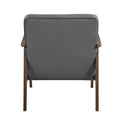 Mid Century Modern Design 1Pc Accent Chair Dark Gray Velvet Upholstery Dark Walnut Finish Wood, High Resiliency Foam Cushions Dark Gray Primary Living Space Mid Century Modern Solid Wood