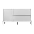 Modern Featured Storage Cabinet Sideboard With Glass Sliding Door And 3 Drawers, Entryway Console Table Kitchen Buffet Cabinet For Corridors Entrances Kitchen Study White 5 Or More Spaces White Particle Board