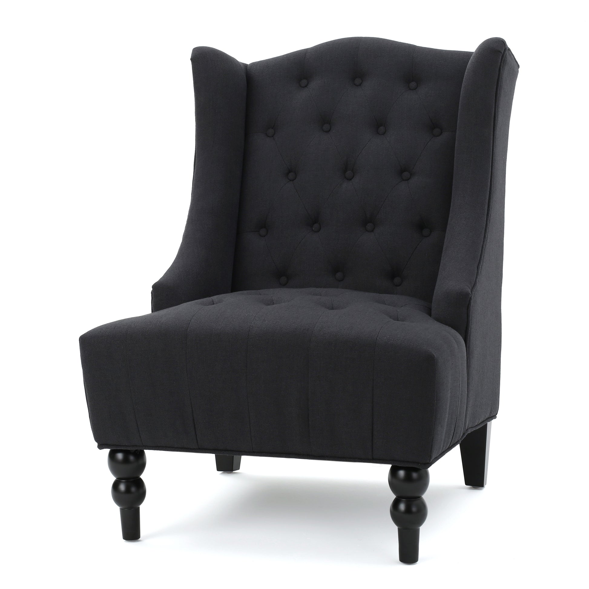 Toddman Hi Back Club Chair Charcoal Fabric