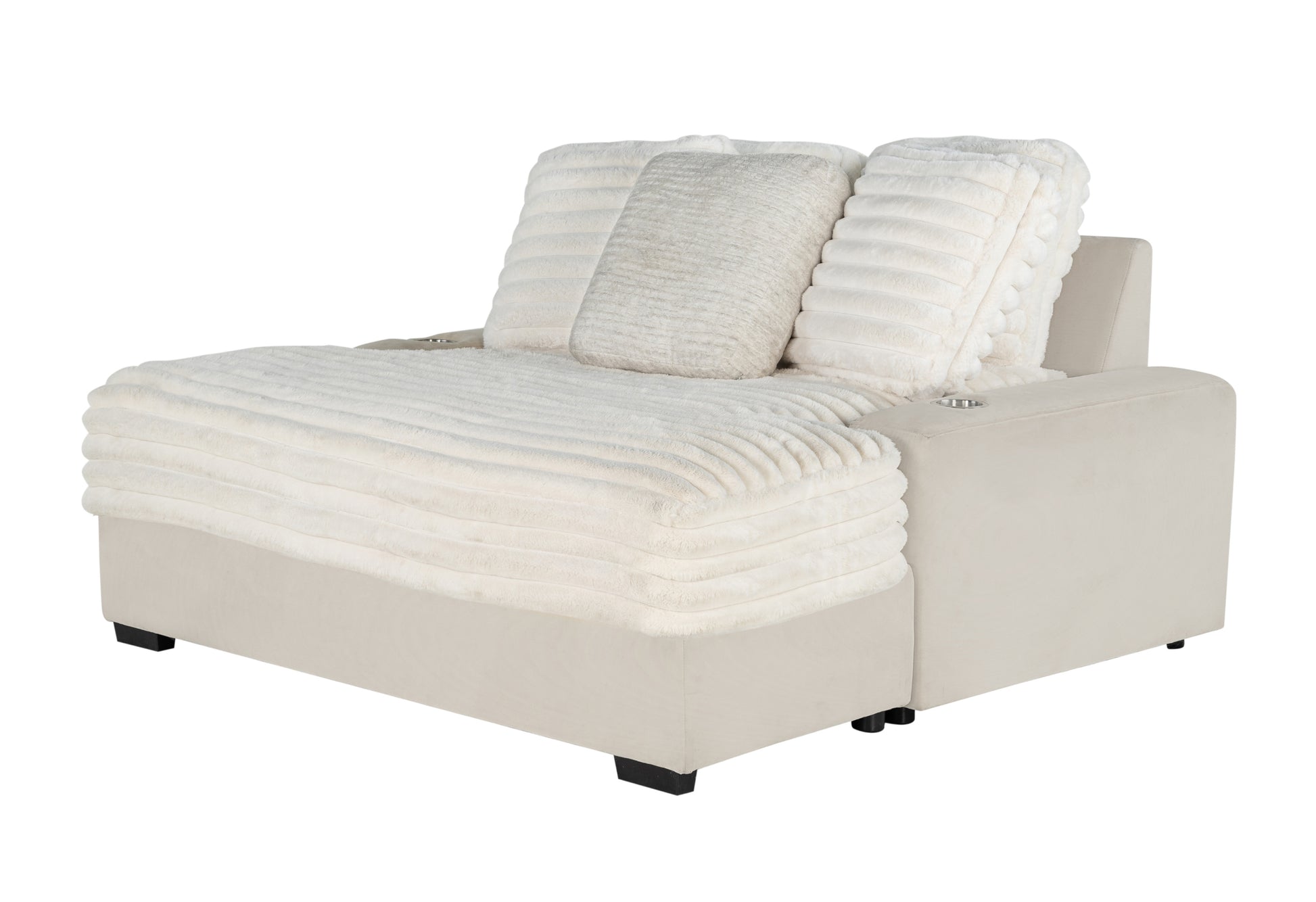 Shine Beige Lounger Sofa With Usb Beige Fabric