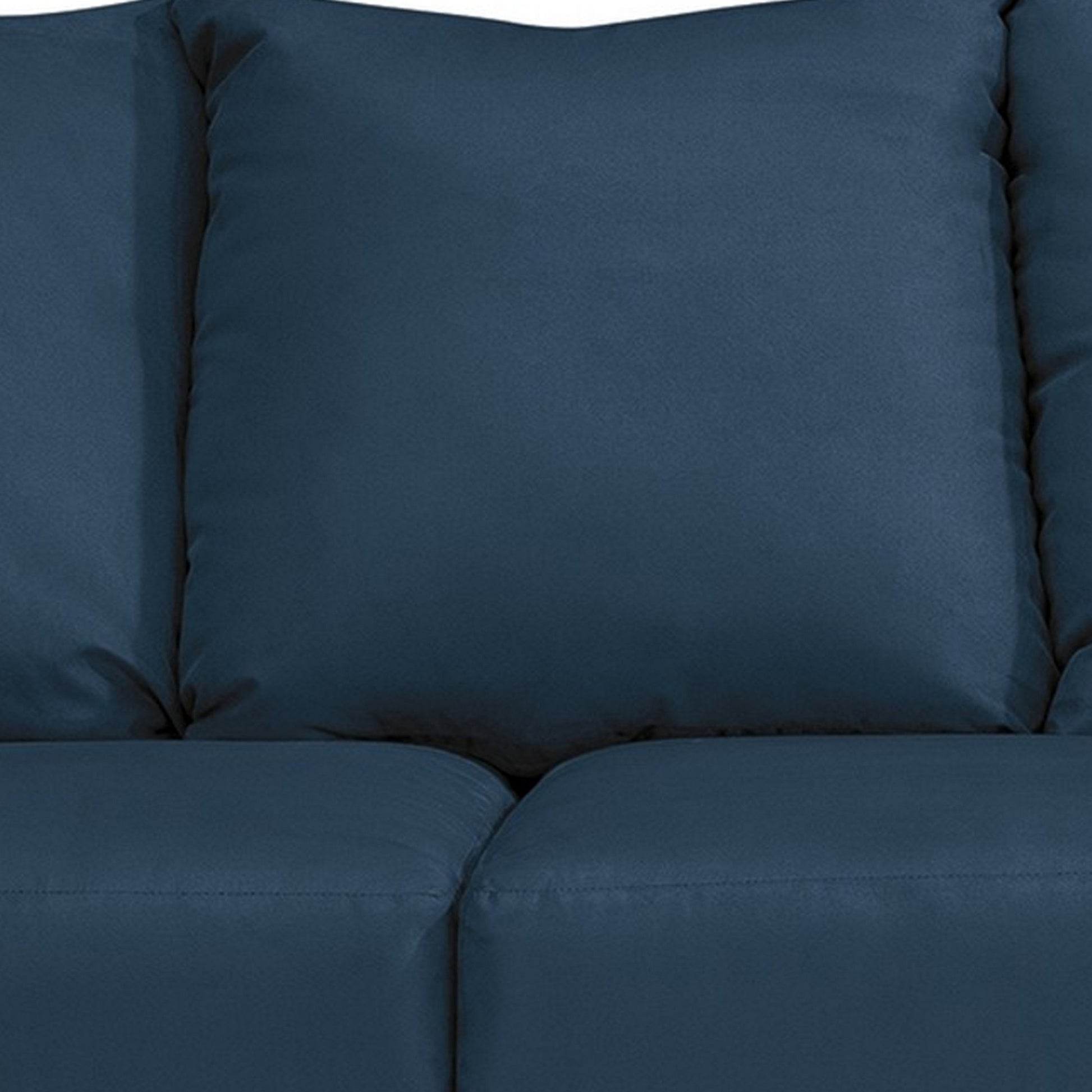 89 Inch Modern Cushioned Sofa, Blue Polyester, Pillow Top Flared Armrests Blue Wood Fabric 3 Seat