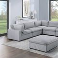 Dark Gray Color 8Pc Modular Sectional Set Corduroy Upholstery Couch 3X Corner Wedge 3X Armless Chairs 2X Ottomans Living Room Furniture Dark Gray Primary Living Space Cushion Back