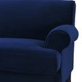 Alana Lawson Three Cushion Tightback Sofa, Navy Blue Velvet Navy Blue Foam Velvet 3 Seat
