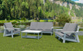 Hips All Weather Outdoor Single Sofa With Cushion, White Grey White Hdpe