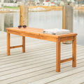 Modern Slat Top Solid Wood Patio Bench Brown Brown Acacia Wood