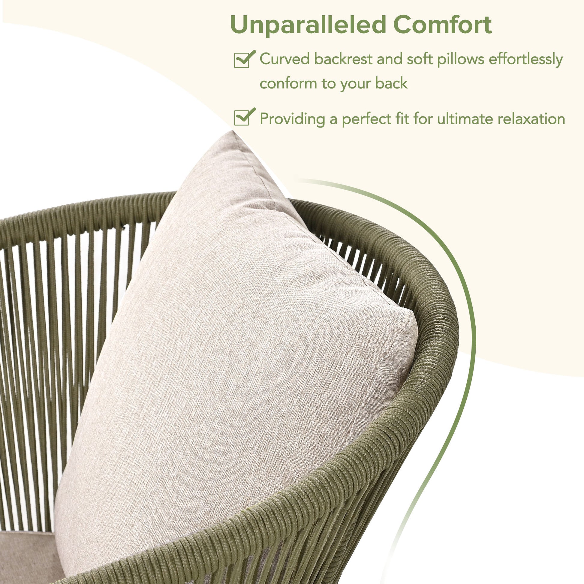 7 Pieces Patio Dining Set, All Weather Outdoor Furniture Set With Dining Table And Chairs, Acacia Wood Tabletop, Metal Frame, For For Garden, Backyard, Balcony, Green Yes Green Seats 6 Garden & Outdoor Complete Patio Sets Wood Wood Rope