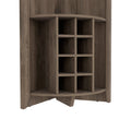 Essential Corner Bar Cabinetthree Shelves, Eight Built In Wine Rack, Two Side Shelves Dark Brown Dark Brown Dining Room Modern Shelves Included Particle Board