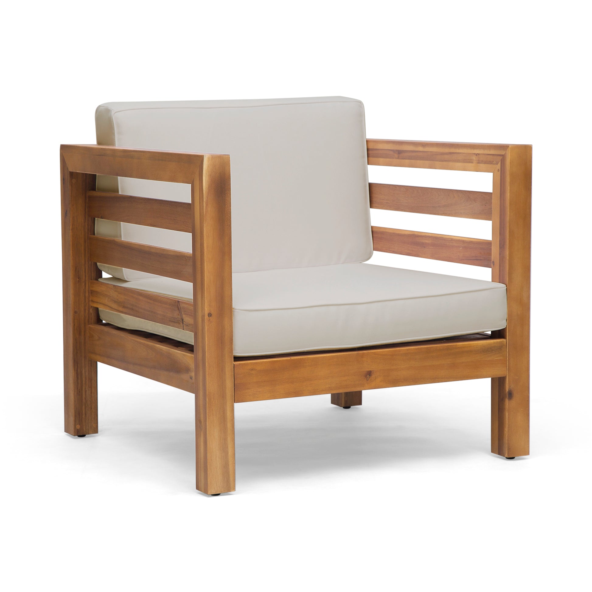 Oana Club Chair Beige Acacia Wood