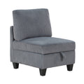 Modern Living Room Furniture Dark Gray Armless Chair With Storage Corduroy Fabric Upholstery 1Pc Modular Armless Chair Dark Gray Primary Living Space Contemporary,Modern Solid Wood