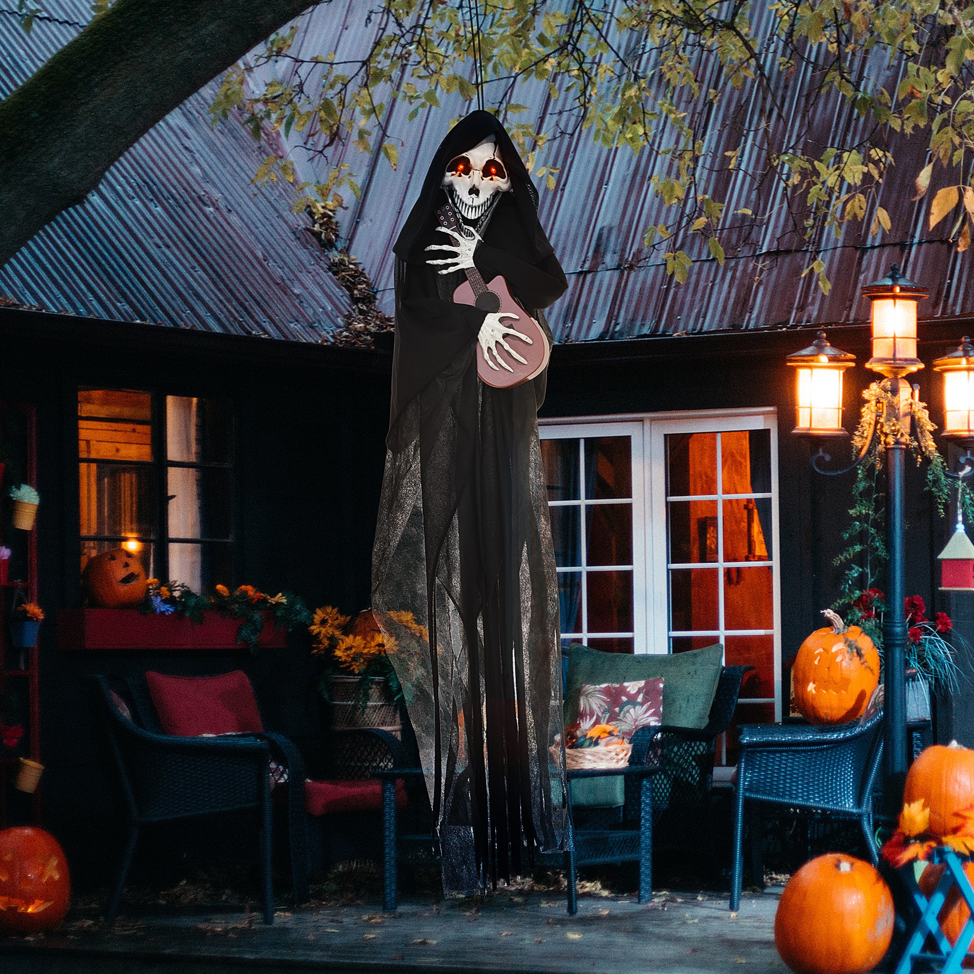 Gothic Halloween House Prop - White Plastic Decor For Indoor Outdoor Party