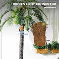 Outsunny 7' Artificial Lighted Palm Tree With 5 Coconuts, 280 Led Light, Color Changing Light Up Tropical Palm Tree With Remote For Indoor, Outdoor, Pool, Party D Cor Green Plastic