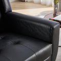 Modern Soft Leather Material Ergonomics Accent Chair Living Room Chair Bedroom Chair Home Chair With Black Legs For Indoor Home Black Pu Black Foam Upholstered