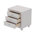 Modern Style Nightstand With 3 Drawers, Bed Side Table, End Table For Bedroom Living Room, Cream Grey Cream Grey Wood