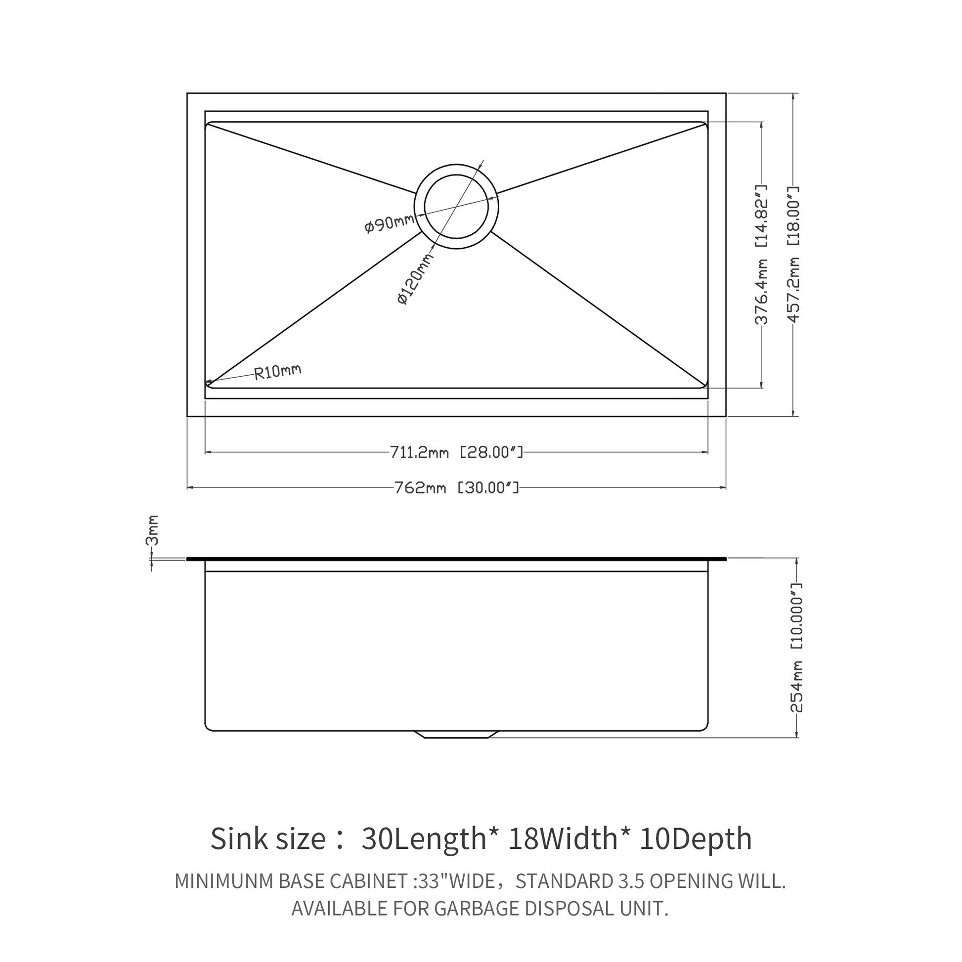 Gunmetal Black Workstation Kitchen Sink 30"X 18"X 10" Single Bowl Workstation Undermount Kitchen Sink 16 Gauge Stainless Steel Gunmetal Black Stainless Steel