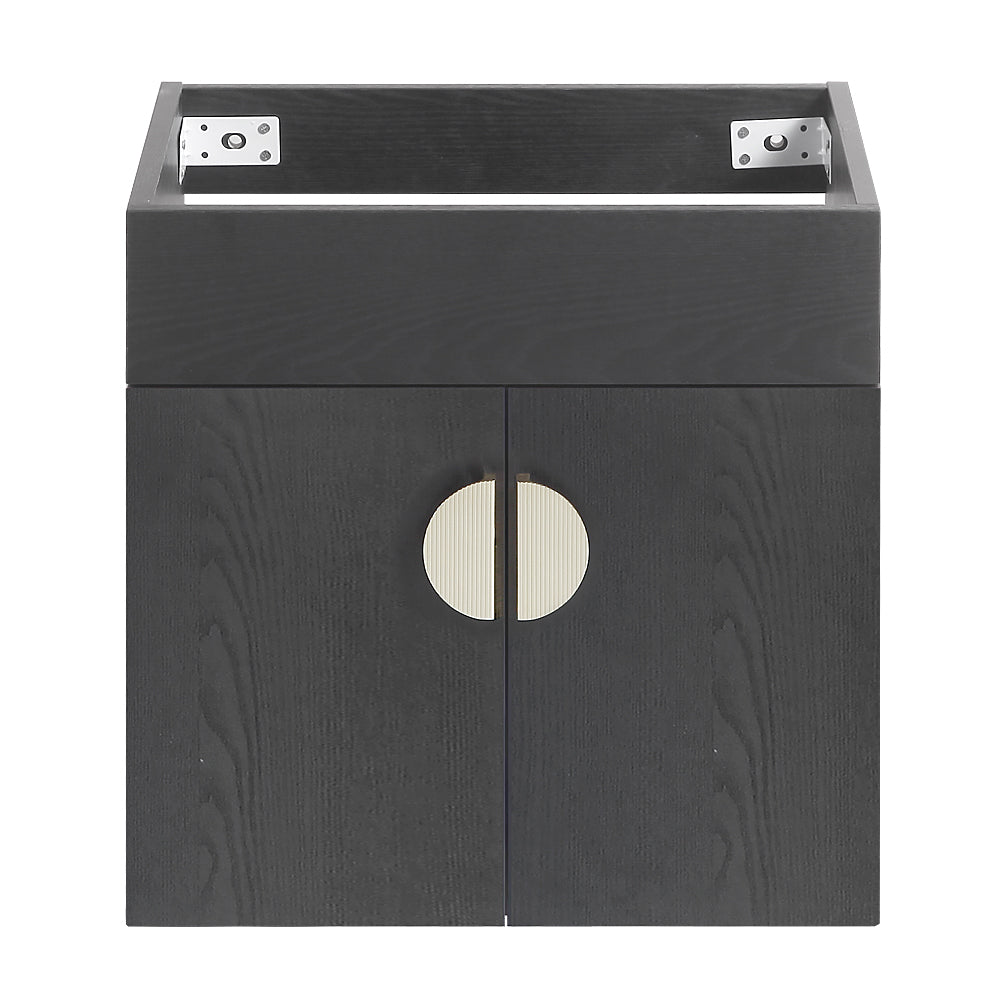 20''Bathroom Vanity,Black Excluding Sink Black Solid Wood