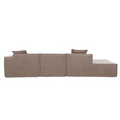 Modular Combination Sofa Set, Modern Minimalist Sofa, Free Installation Sofa, L Shaped, Italian Minimalist Tofu Block Sofa, Right Hand Facing,Terrycloth Fabric,Light Brown Light Brown Polyester Primary Living Space Soft Modern Polyester 3 Seat