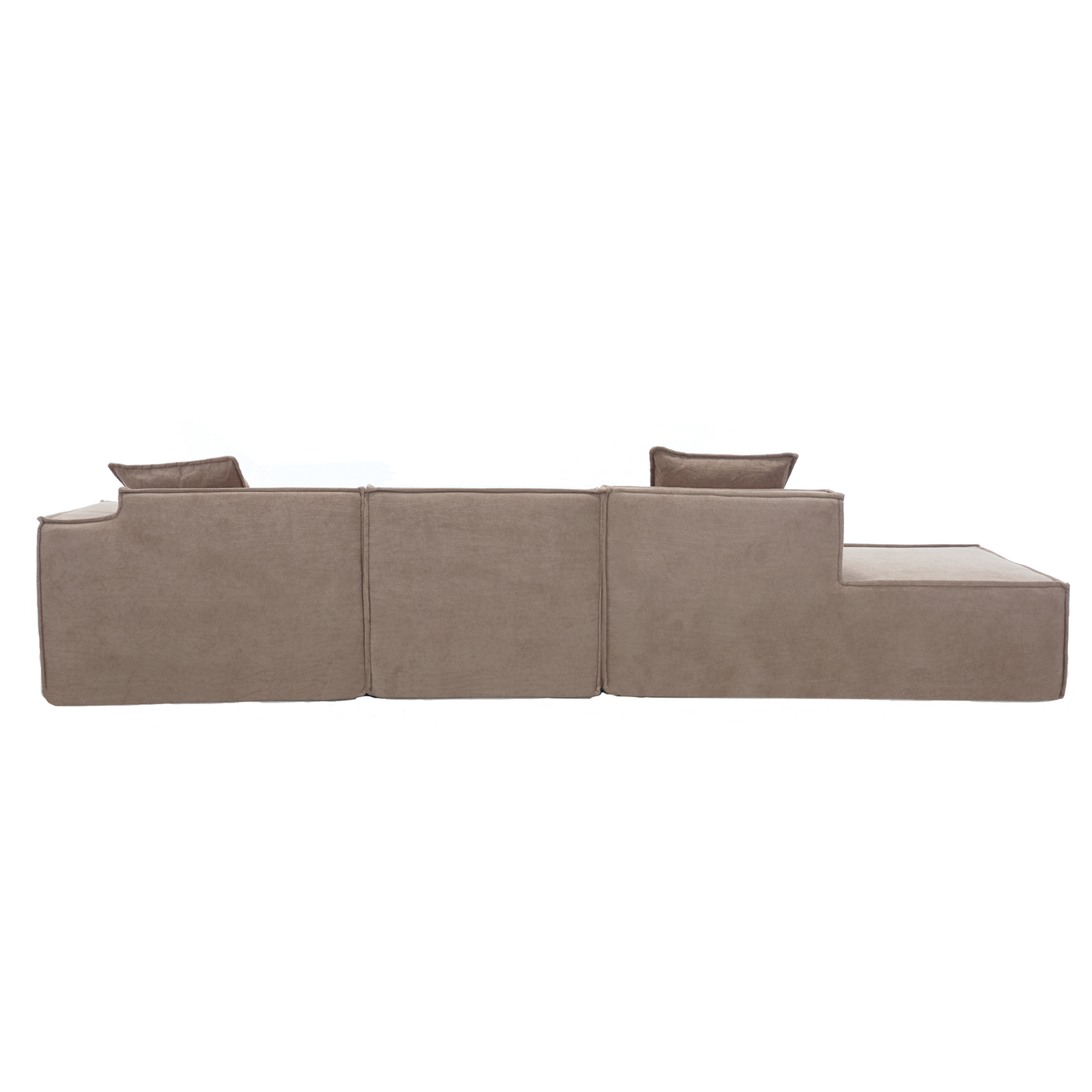 Modular Combination Sofa Set, Modern Minimalist Sofa, Free Installation Sofa, L Shaped, Italian Minimalist Tofu Block Sofa, Right Hand Facing,Terrycloth Fabric,Light Brown Light Brown Polyester Primary Living Space Soft Modern Polyester 3 Seat