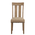 Beige And Maple Open Back Side Chairs Set Of 2 Beige Light Brown Primary Living Space Farmhouse Rubberwood Wood Fabric