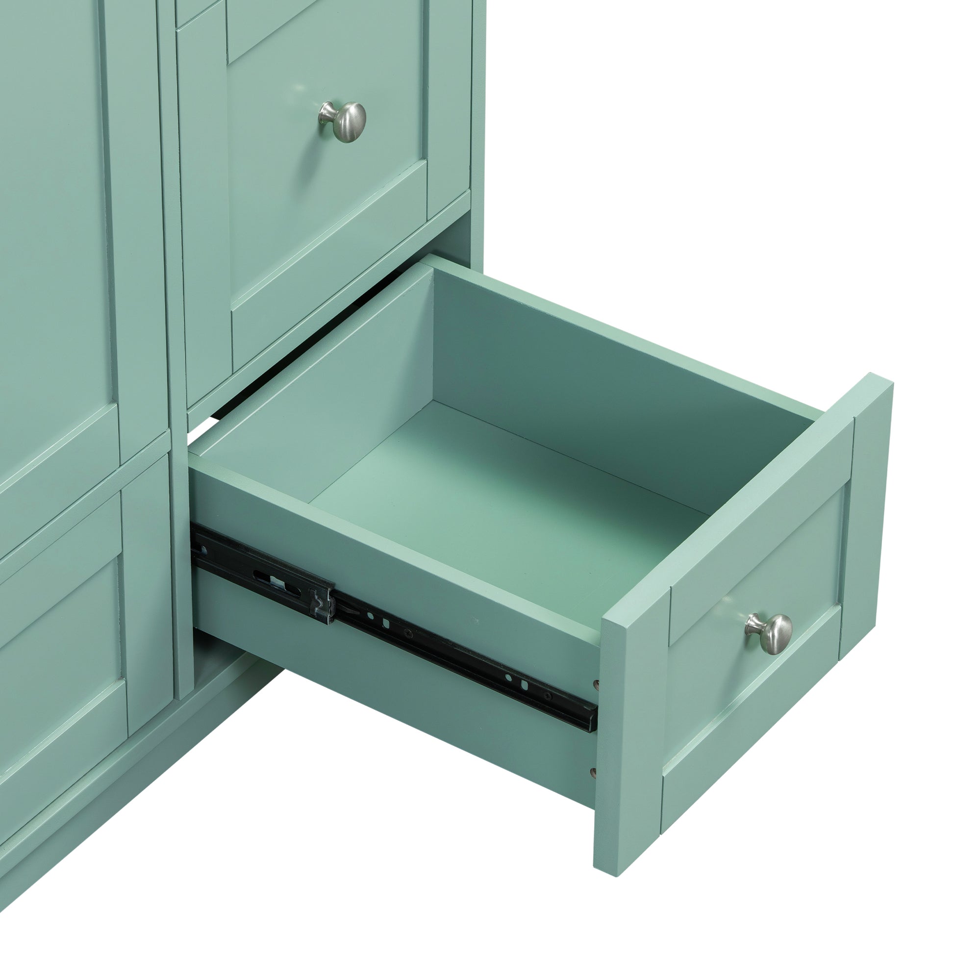 Cabinet Only 36" Bathroom Vanity Green Sink Not Included Green Solid Wood Mdf