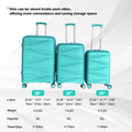 Hardside Luggage Sets 3 Pieces, Expandable Luggages Spinner Suitcase With Tsa Lock Lightweight Carry On Luggage 20Inch 24Inch 28Inch Teal Blue Polypropylene