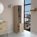 Linen Cabinet, Three Shelves, Four Drawers, Light Pine White Multicolor Solid Wood Mdf Engineered Wood