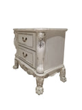 Bone White 2 Drawer Nightstand White 2 Drawers Bedroom Rectangle Felt Lined Drawers White Wood