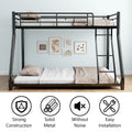 Metal Twin Over Full Bunk Bed Heavy Duty Sturdy Metal Noise Reduced Safety Guardrail Cpc Certified No Box Spring Needed,Black Box Spring Not Required Full Black Metal Bedroom Metal