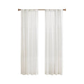 Yarn Dye Sheer Curtain Panel Pair 2 Pcs Window Panels White Polyester