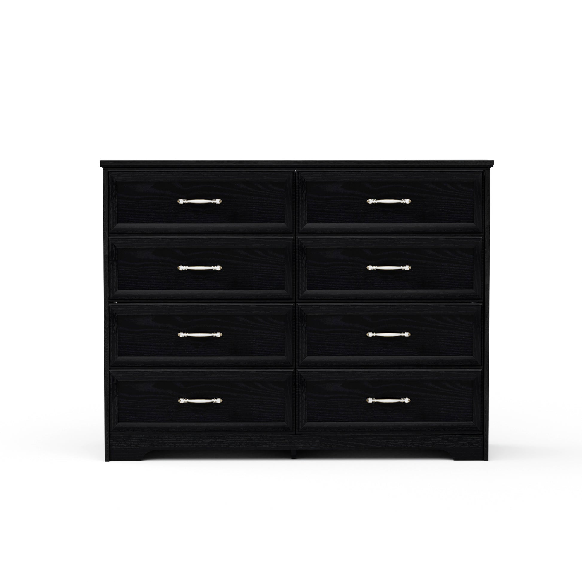 Modern 3 Drawer Bedroom Chest Of Drawers With 8 Drawers Dresser, Clothes Organizer Metal Pulls For Living Room, Bedroom, Hallway, Black,47.6 L X 15.7 W X 36.7 H 5 Or More Drawers Black Drawers Included Particle Board Mdf